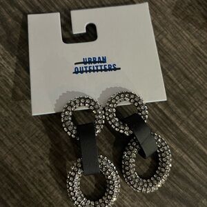 Urban Outfitters Black and Silver Earrings